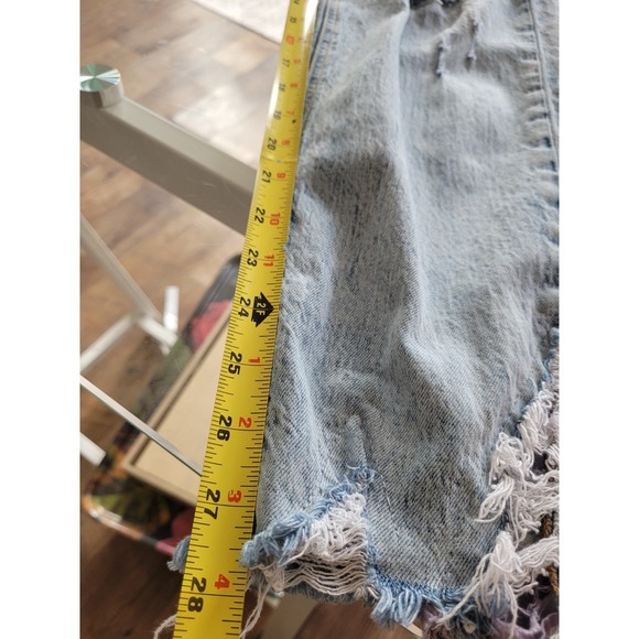 Anthropologie Pilcro The Vintage Straight Jeans, Ruffle Distressing, Sz 28 BOHO - Picture 9 of 10